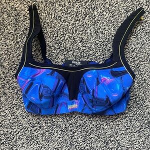 Panache Sport 32C Underwire Wicking Blue Blue Swirl (J)